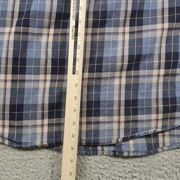 Carhartt Shirt Mens Large Blue Plaid Flannel Long Sleeve Button Up S175 NVY - Picture 9 of 11